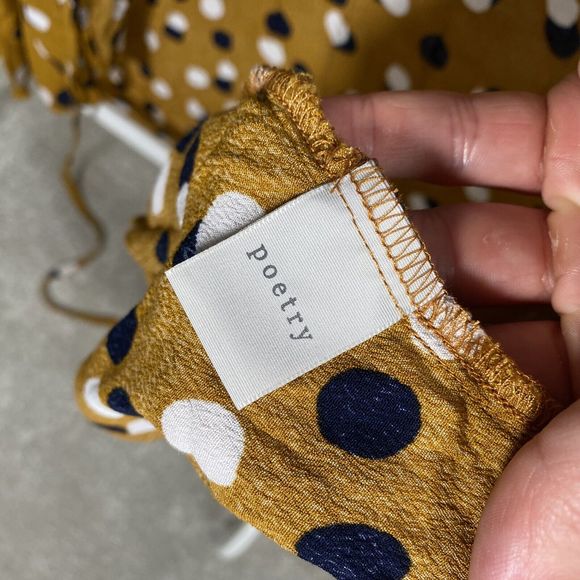 Poetry Wrap Maxi Dress Polka Dot Wedding Summer Holiday Cocktail Yellow Size 16 - Picture 11 of 13